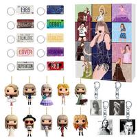 Taylor Christmas Advent Calendar Acrylic Hanging Charm Gift For Festive Decor And Fans Style  F