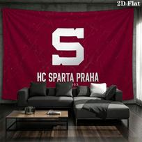 AC Sparta Praha Wall tapestry, aesthetic printed fabric blanket, suitable for bedroom, living room, and home decor. 100cm x 150cm white