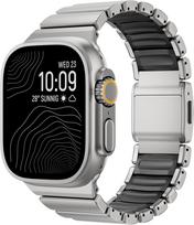 Metalinė apyrankė Apple Watch juostai 40mm 44mm 45mm 46mm Titanas+Guma correa Apyrankė iWatch serijoms 9 7 8 se 10 11 ultra 2 3 49mm 42 44 45 49 S10-46mm&XL 190mm gray