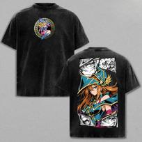 Yu-Gi-Oh! Dark Magician Girl T-shirt Gothic Y2k Washed T Shirt Men Women Clothing Summer Short Sleeve Loose Cotton Tees Clothes 3XL black