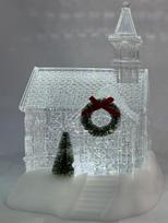 Glowing Crystal Church Ornament: Dreamy Christmas Window Decoration & Gift gray
