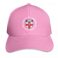 University Of London Baseball Cap Snapback Flat Bill Strapback Dad Hat Six Panel Structured Crown pink