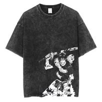 Fushiguro Toji Printed T Shirt Anime Jujutsu Kaisen Tshirt Men Women Casual Loose T-shirts Washed Cotton Tee Harajuku Male Tops L black