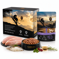 AMBROSIA Cat Adult & Sterilized Cod & Chicken 85g*12vnt. konservai katėms su menke ir vištiena