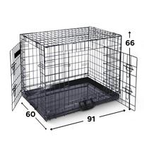 Metalinis narvas L (91x60x66cm) dviejų durų, su plastmasiniu padėklu