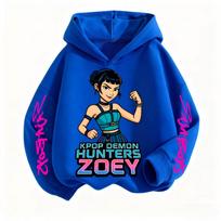 Kids Hoodies & Sweatshirts  K-POP Halloween Fashion Demon Hunters Hoodie Children Sweatshirt 140 mėlyna