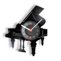Muzikos instrumentas Fortepijonas Sieninis laikrodis Muzikinės natos Melodija Fortepijonas Natos Vinilo plokštelė Sieninis laikrodis Pianistas Muzikantams Dovana gray