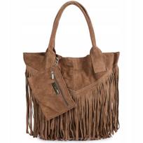Moteriška odinė zomšinė rankinė A4 Kutas Italijos Shopper odinė zomšinė brown