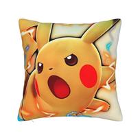 Pokemon Pikachu Pillow Case  Kawaii Pillow Cover Square Pillowcases For Couch Sofa Bedroom 30cmx30cm beige