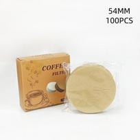 51/54/58mm Apvalus kavos filtro popierius Moka puodeliui Universalus miltelių dubenėlis Filtras Antrinis kavos filtras 100 vnt. Medžio plaušienos Vienkartinis beige