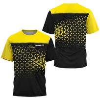 2025 Singapore Felix Lebrun League Clothing Men's Table Tennis T-Shirt Quick Drying Breathable Short Sleeve Men's Tennis T-Shirt 5XL yellow