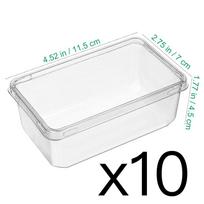 Clear Dessert Containers with Lids, Small Cake Slice Box for Tiramisu Cheesecake, Individual To Go Food Packaging for Sandwich white