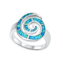 Light Luxury Fashion Blue Swirl Personalized Ring Exquisite Party Jewelry Gift For Women 6 blue