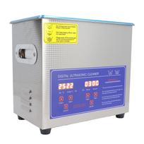 3L 120W Ultrasonic Cleaner with Timer Adjustable Temperature 40KHz Digital Cleaning Machine 100W Heating Power US Plug blue