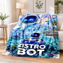 Astro Bot Flannel Throw Blanket Soft Warm Cozy For Sofa Bed Indoor Home Bedroom Use 80cmx120cm