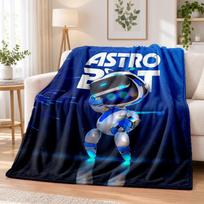 Astro Bot Flannel Throw Blanket Soft Warm Cozy For Sofa Bed Indoor Home Bedroom Use 80cmx120cm blue