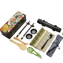 Sushi Making Kit- Complete Sushi Making Kit for Beginners & Pros Sushi Makers, Perfect Sushi Making Kitchen Accessories Like Sushi Knife, 2 Sushi Mat black