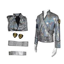 Michael Jackson BAD Bukarešto Turo Cosplay Pilnas Rinkinys Lazerinė Striukė Diržas Rankų Darbo Retas Imintatorius Sceniniai Drabužiai Helovinas S gray