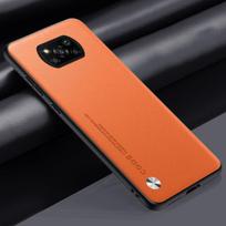 Prabangus PU odinis dėklas, skirtas Xiaomi Poco X3 Pro Matte galinis dangtelis silikono apsauginis telefono dėklas, skirtas Poco X3 NFC X3Pro PocoX3 Coque For Poco X3 NFC oranžinė