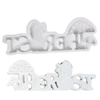 Silicone Molds Autumn Candle Molds Epoxy Resin Molds Craft Molds Letters with Hedgehogs Castings Molds Plasters Molds 1 white