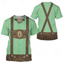 Oktoberfest alaus raštas vyriški marškinėliai Laisvi trumpomis rankovėmis marškinėliai Netikras petnešėlės 3D spausdinti marškinėliai Netikri ūkio darbai Unisex marškinėliai 5XL beige