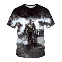 Spartan Warrior Graphic Short Sleeve T-Shirt, Cool Casual Essential 6XL gray