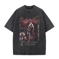 Devil May Cry Logo Print Tee Y2K Grunge Aesthetic Cyberpunk Gamer Gift Unisex Loose Fit Cotton Short Sleeve Summer Top Hot Sale 3XL black