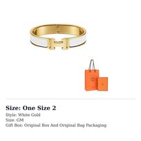 HERMES 20 amžiaus siauras emalinis Clic H apyrankė Pm Kostiuminė apyrankė H700001F31 One Size 2 auksas