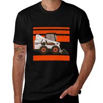 Bobcat Skidsteer Tshirt Trendy Print Short Sleeve Tshirt 4XL brown