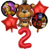 Fnafs Birthday Ballons 6pcs Five Nights At Freddys Party Number Balloons Decoration Props Ornaments Aluminium Balloon Kids Gift
