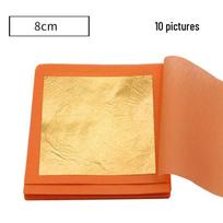 Aukso 24k lapeliai dekoravimui 99 grynumo Idealiai tinka Budos statulos paauksavimui Meno projektams Rankdarbiams 10 lapelių 8cm [10 sheets] beige