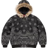 Supreme bandana-jacquard denim jacket SUP-SS25-052 L black