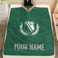 Custom Name Legia Warsaw Flannel Blanket, High quality Comfortable for All Seasons, Home Decor, Warmth and Comfort 80cmx120cm white