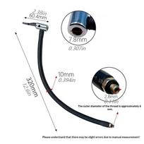 1PC Car Tire Inflator Hose 320mm Air Pump Extension Tube Adapter Flexible Portable Replacement For Outdoor Garage Use black