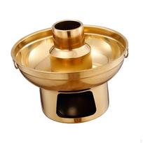 Chinese Pot Old Beijing Hotpot Non Sticking Camping Outdoor Convenient to Use Traditional 18cm beige