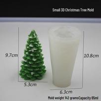 3D Christmas Tree Silicone Mold for Mousse, Fondant, Chocolate, Candle, and Soap Crafting gray