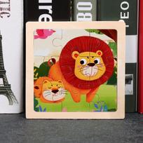 9 vnt. Mažo dydžio mediniai dėlionės Montessori žaislai kūdikiams, 3D dėlionė, stalo žaidimas, edukaciniai žaislai vaikams, dovana brown