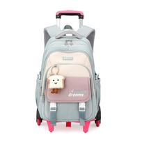 Mokyklinė rankinė su ritininiu mokiniu kuprinė 6 ratai (34*24*47CM)ZRY5200 žalia