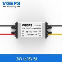 24V to 15V Car DC-DC Step-Down Converter, 18-40V Input, High Voltage Power Module