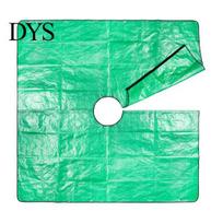 Durable PE Leaf Gathering Mat Landscape Tarp for Trimming, Garden Pruning with Hole & 4 Reusable Gardening Soil Tray Corner Buckles, Shrub Trimmings L žalia