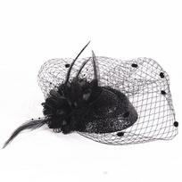 Mesh Felt Fascinator Hat Solid Color Hair Clip Hat Exquisite Small Top Hat  Headwear juoda