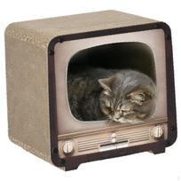 2 viename TV formos katės draskyklė su katžole, patalpoms black