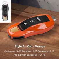 Porsche For Color Abs Solid Panamera Macan 718 Taycan 911 Cayman Boxster 971 Remote Smart Car Key Case Cover Car Accessories Matches the image black