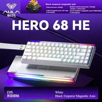 Magnetic Keyboard Mechanical Aula Hero68he Wired RGB65% Teclados Gamer Hot-Swap PC 8000 Hz Polling Rate White Clavier Mecanique