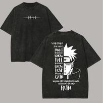 Naruto Skaičius T-shirt Citatą Nagato Vintage Rūgštinis Plovimas Streetwear Per dydžio Retro Anime Grafika Vyriški Marškinėliai Medvilninis Viršus Drabužiai XL