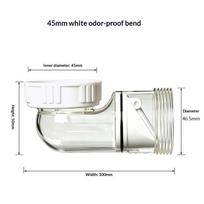 Joint Drainage Pipe Kit Odor Proof Curved Design for Kitchen Sink Bathroom Wash Basin Easy Installation Plumbing Parts one size white