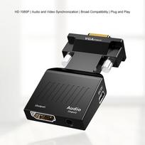 VGA to High Definition Multimedia Interface Converter Audio Adapter with Audio Cable for PC Laptop juoda