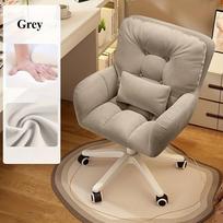 Double-layer thickened back computer chair, soft office chair, desk chair, dressing table chair, five-star plastic chair legs pilka spalva