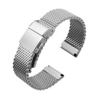 Milanietiško tinklelio nerūdijančio plieno laikrodžio apyrankė 19/20/21/22 mm Apyrankė Longines dirželiui Plokščia Hydroconquest Master Collection 19mm&Mark On sidabras