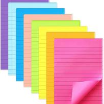 Fluorescent Sticky Notes 10x15cm Self-Adhesive Tearable Lined Memo Pads Random color, 1 pad (60 sheets per pad) yellow